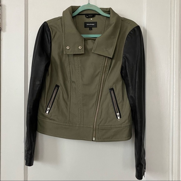 Authentic Mackage leather sleeve moto jackets - Picture 10 of 15